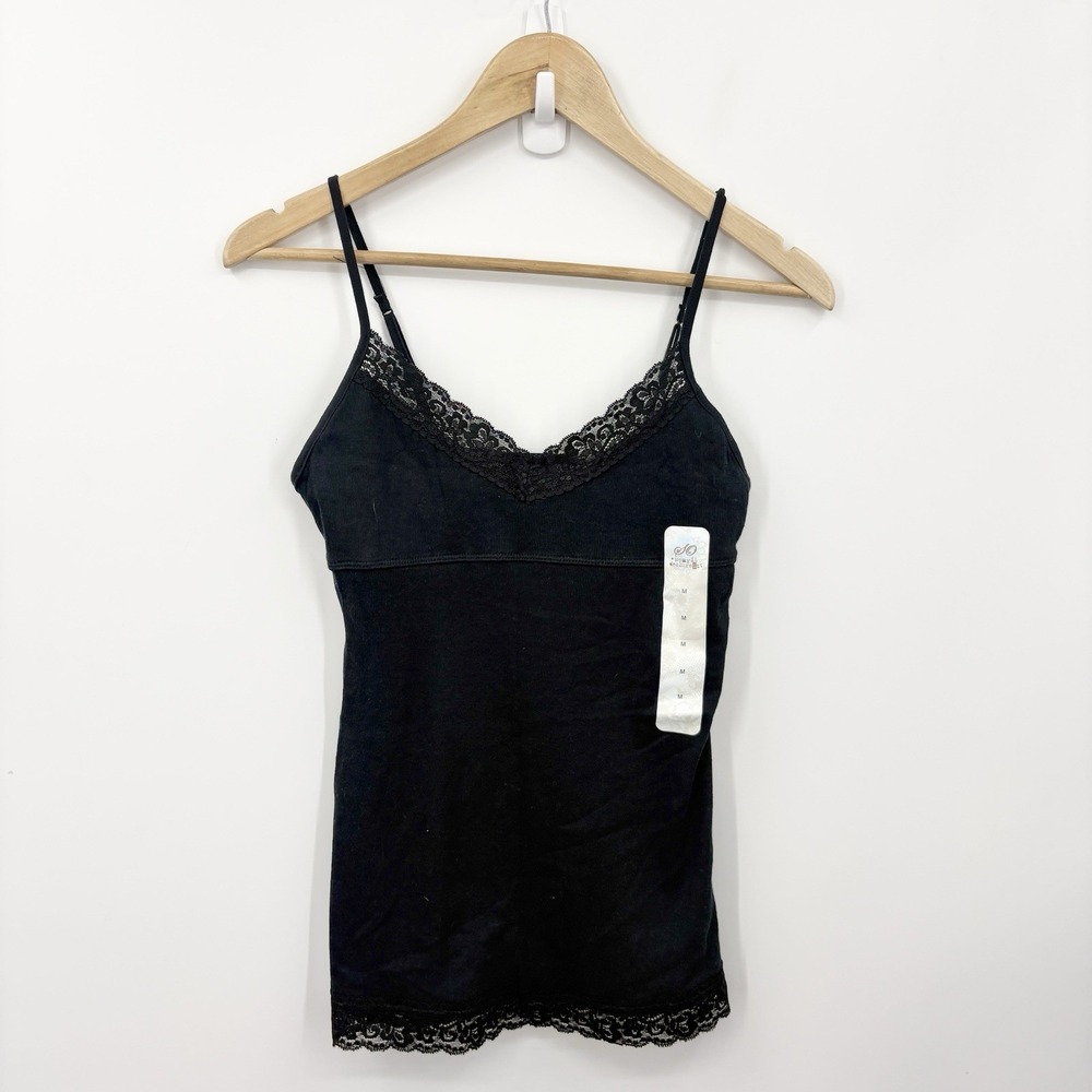 Vintage Y2K Babydoll Cami Top Women Medium Bella Elena Fitted Lace Trim Fairy